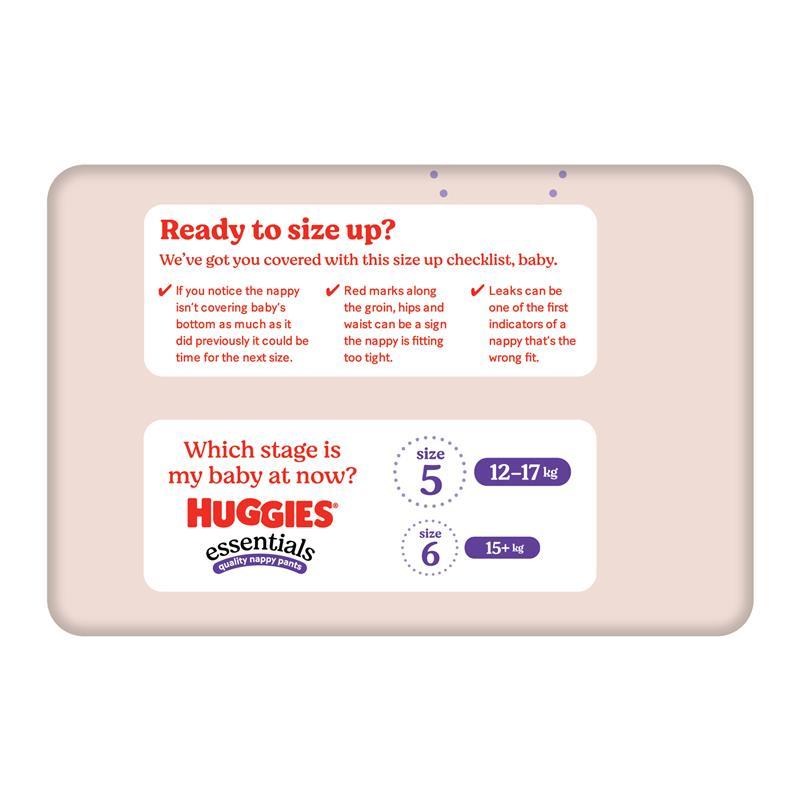 Huggies Essentials Nappy Pants Size 5 12-17kg 26 Pack