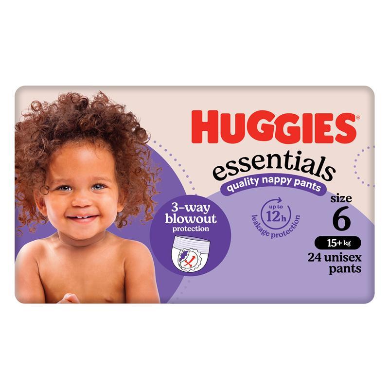 Huggies Essentials Nappy Pants Size 6 (15+kg) 24 Pack