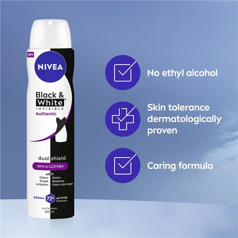 NIVEA Women Deodorant Aerosol Black & White Authentic 250ml