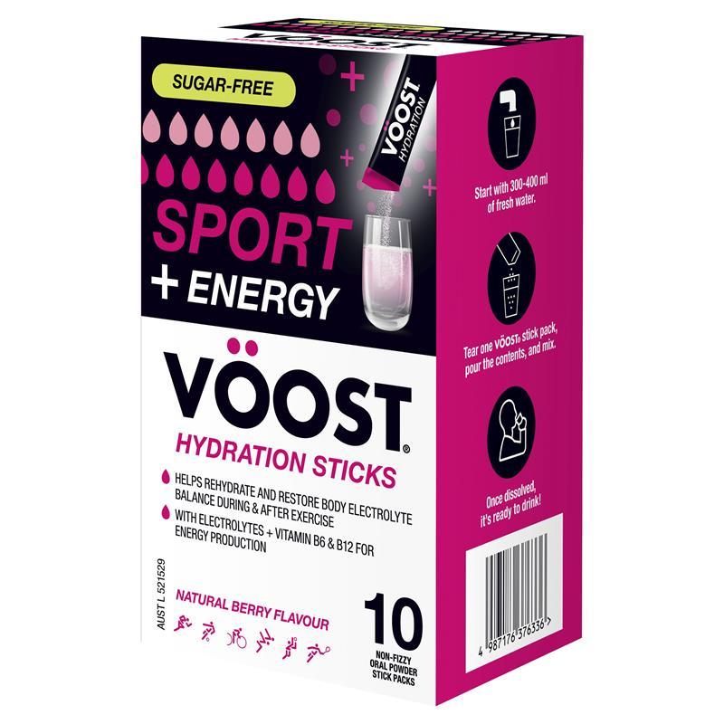 Voost Sport + Energy Berry Stick 10 Pack