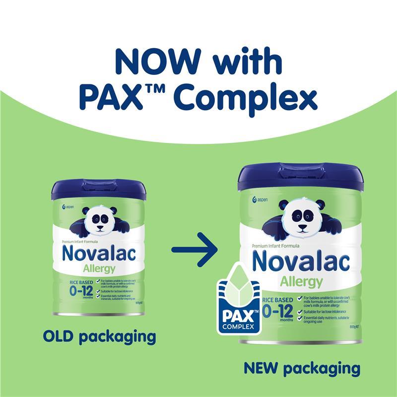 Novalac Allergy Rice Based Infant Formula 0-12 Months 800g New Formula
