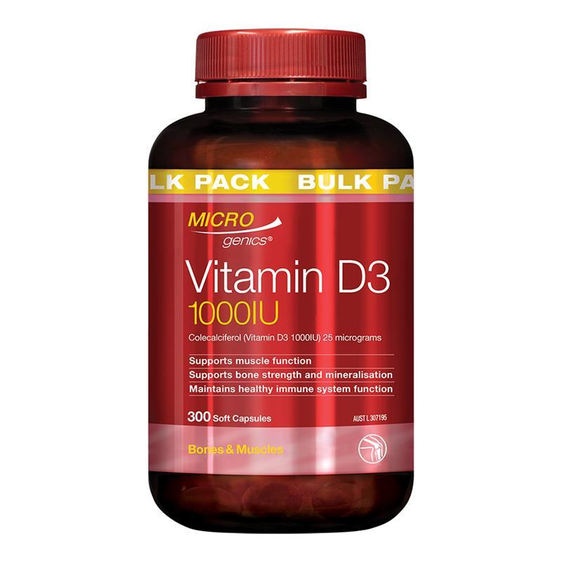 Microgenics Vitamin D3 1000IU 300 Capsules