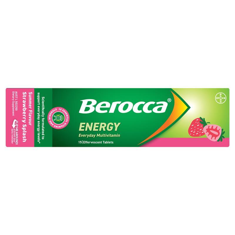 Berocca Energy Strawberry Splash 15 Effervescent Tablets