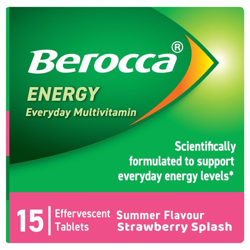 Berocca Energy Strawberry Splash 15 Effervescent Tablets
