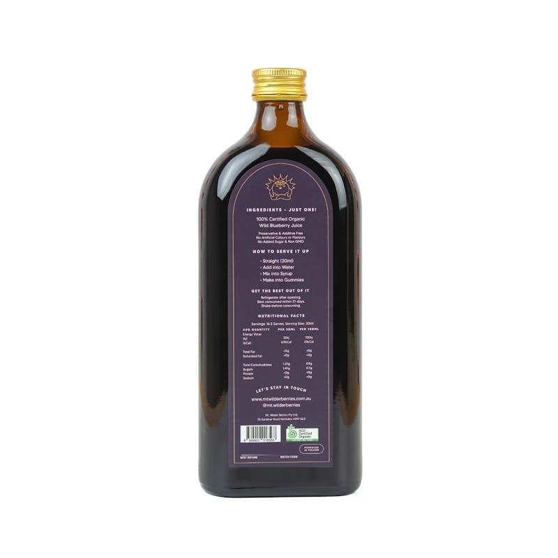 Mt. Wilder Berries Certified Organic Wild Blueberry Juice - 500ml Single