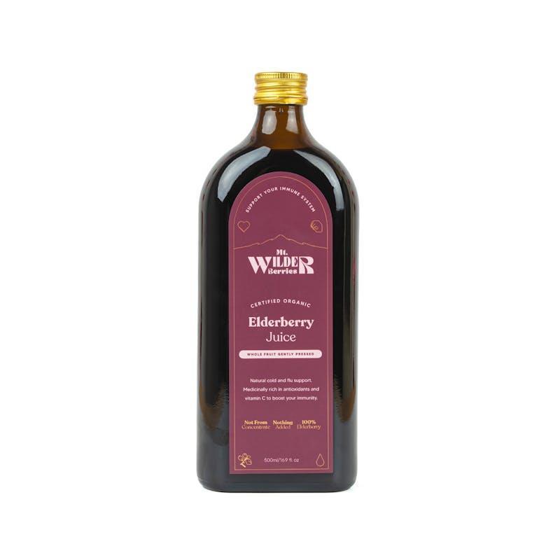 Mt. Wilder Berries Certified Organic Elderberry Juice - 500ml 6 Pack
