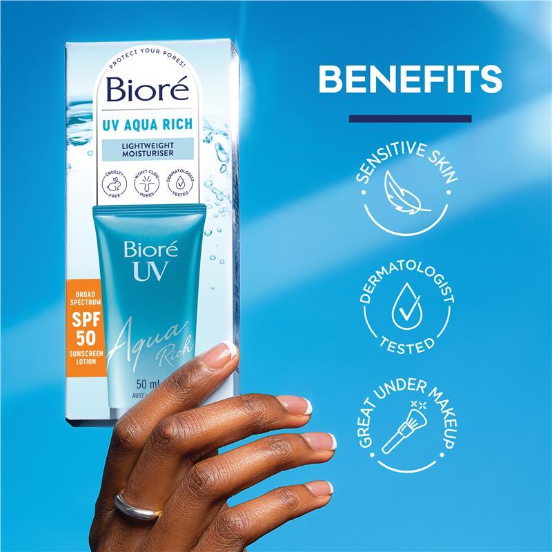 Biore Aqua Rich Moisturiser SPF50 50ml
