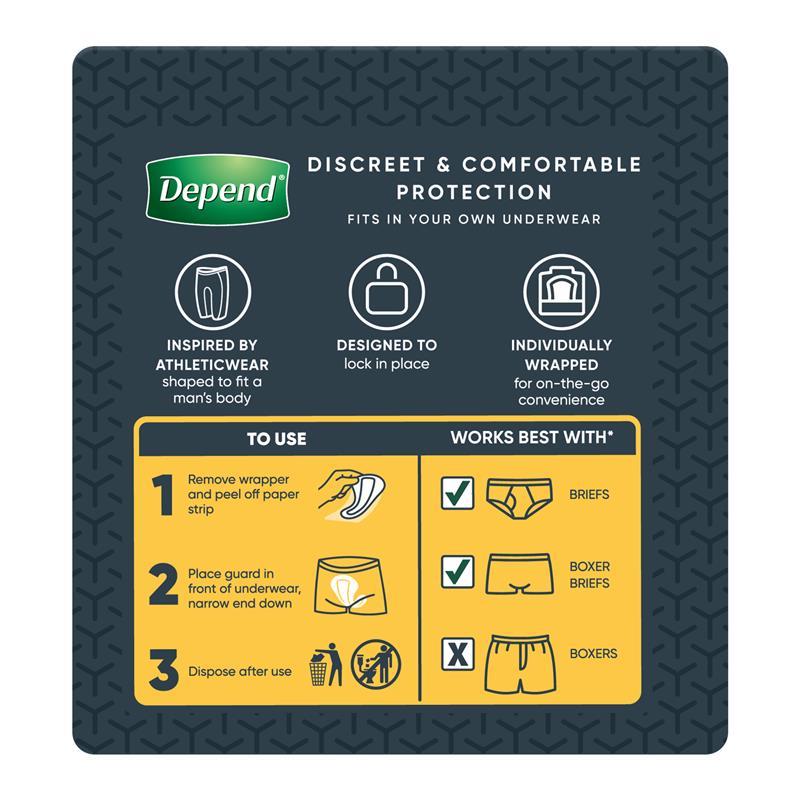 Depend Men Incontinence Guards Level 2 12 Pack