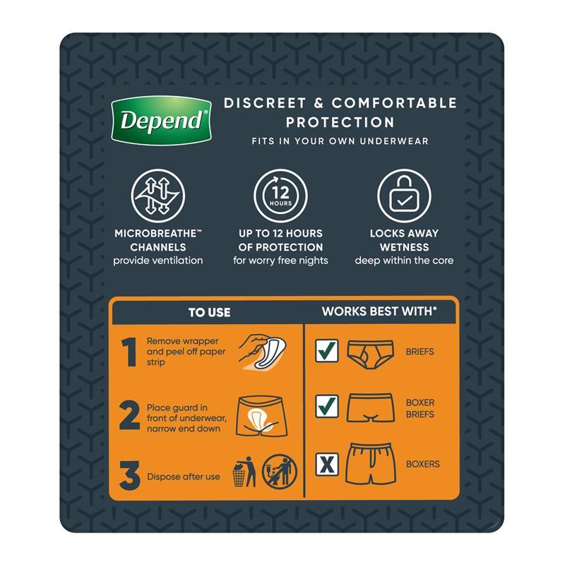 Depend Men Incontinence Guards Level 3 10 Pack