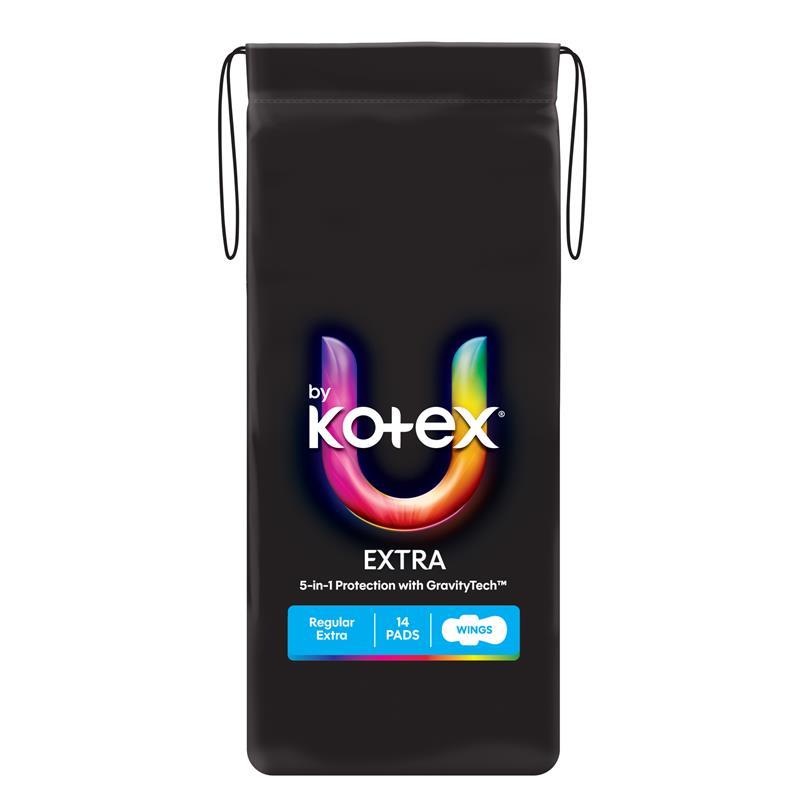 U by Kotex Extra Pads Regular with Wings 14 Pack