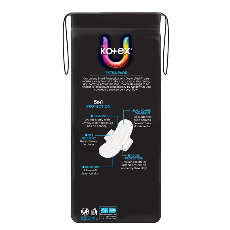 U by Kotex Extra Pads Regular with Wings 14 Pack
