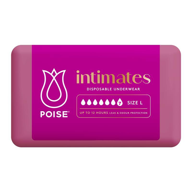 Poise Intimates Disposable Incontinence Pants Large (94-119cm) 8 Pack