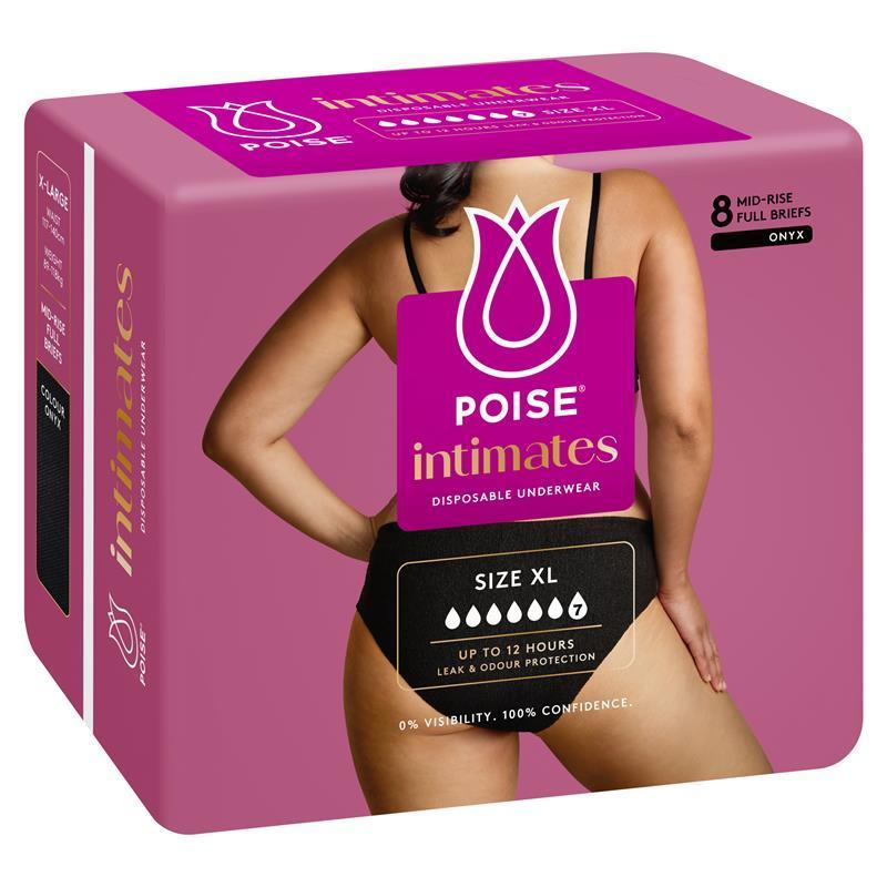 Poise Intimates Disposable Incontinence Pants Extra Large (117-140cm) 8 Pack