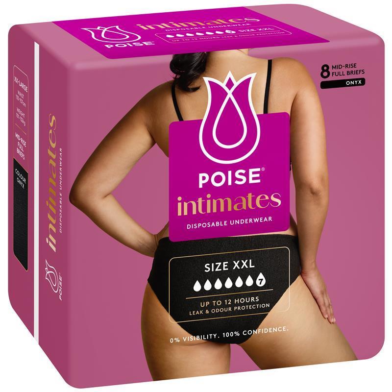 Poise Intimates Disposable Incontinence Pants XXL (135-157cm) 8 Pack