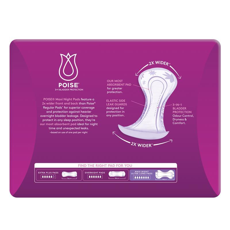 Poise Incontinence Pads For Bladder Leaks Maxi Night Ultra Long 20 Pack