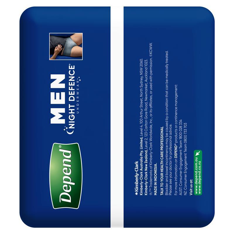 Depend Men Night Defence Incontinence Underwear Medium 8 Pack
