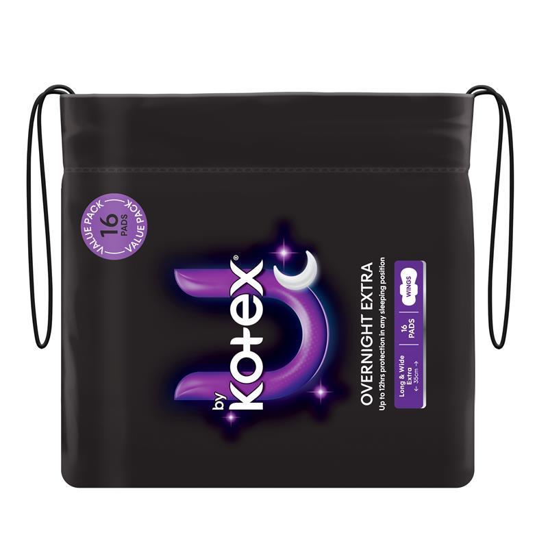U by Kotex Overnight Pads Long 16 Pack