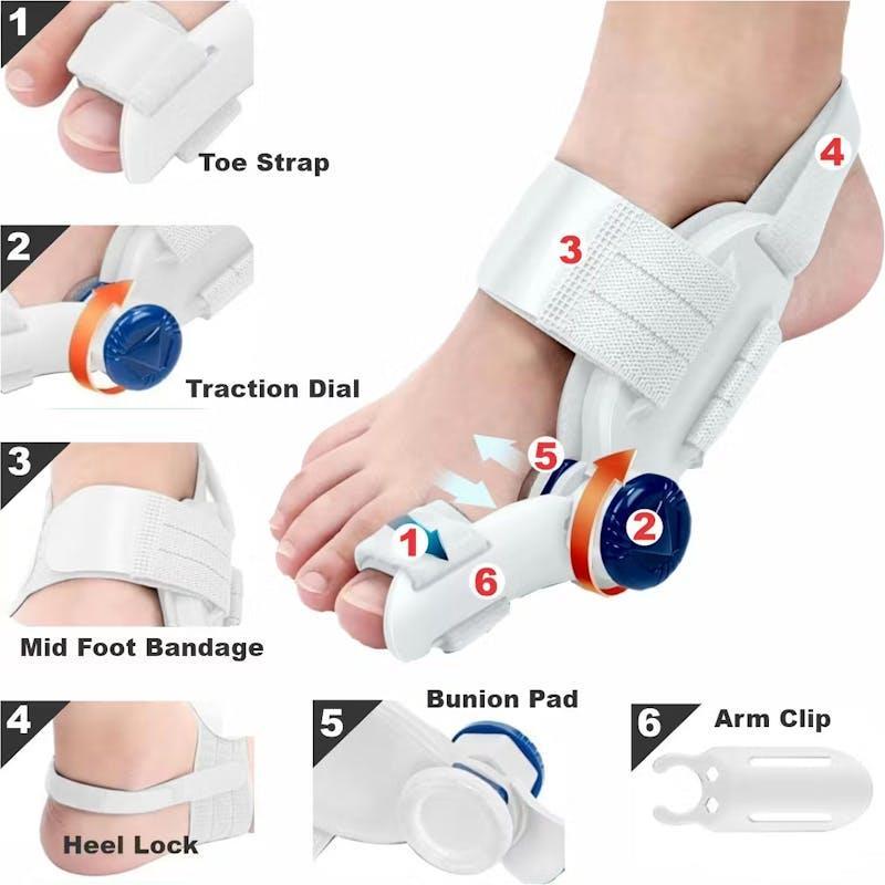 My Feet Hallux Valgus Bunion Splint with Adjustment Correction Dial One Size