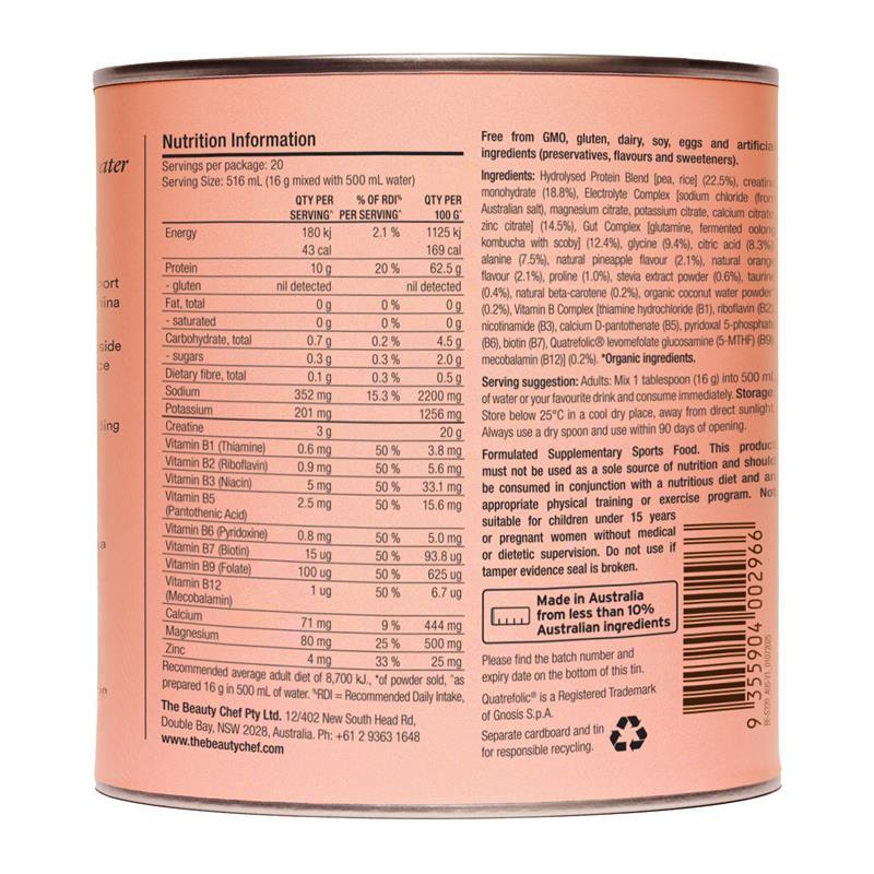The Beauty Chef Body Electric + Creatine Protein water & Electrolytes Tropical 320g