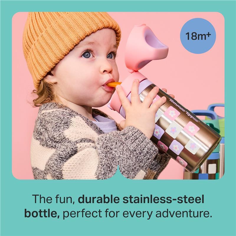 Tommee Tippee Stainless Steel On-The-Go Drink Bottle 18M+ 355ml Assorted Colours
