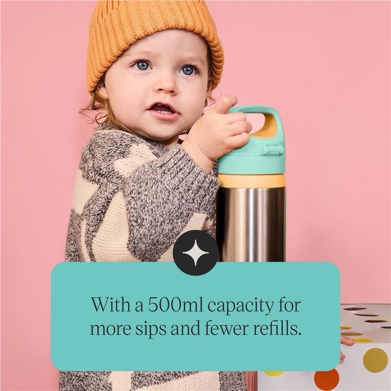 Tommee Tippee Stainless Steel On-The-Go Drink Bottle 24M+ 500ml Assorted Colours