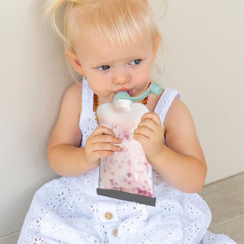 Cherub Baby Reusable Silicone Food Pouch Yoghurt Kit 2 Pack