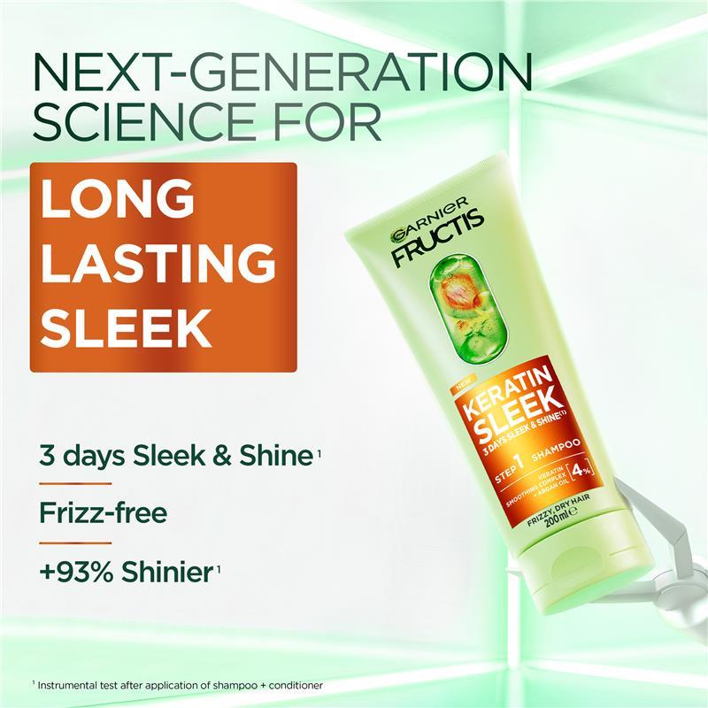Garnier Fructis Keratin Sleek Shampoo 200ml