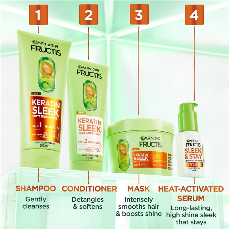Garnier Fructis Keratin Sleek Shampoo 200ml