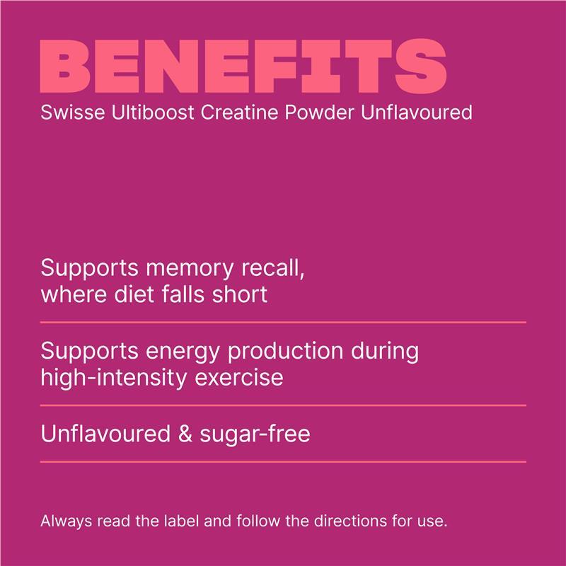 Swisse Ultiboost Creatine Powder Unflavoured 300g