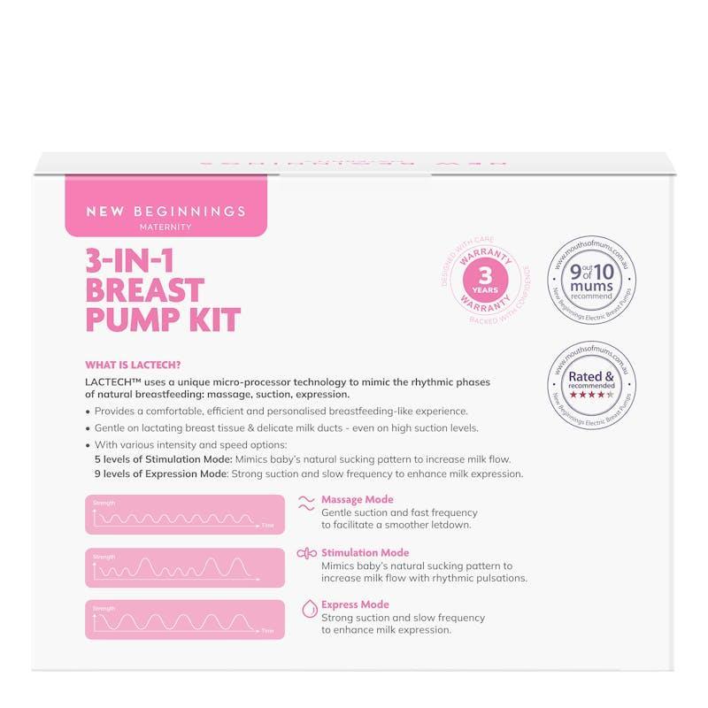 New Beginnings 3 In 1 Breast Pump Set