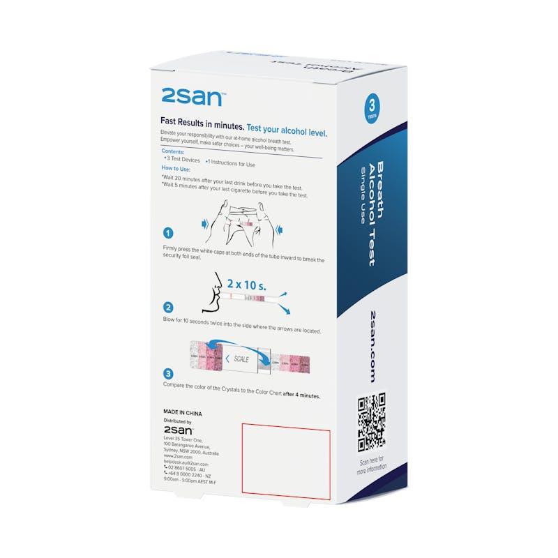2San Alcohol Breathalyzer Test 3 Pack