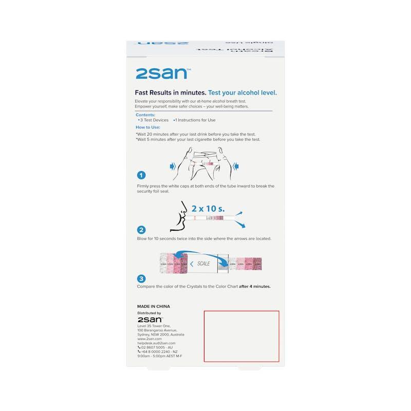 2San Alcohol Breathalyzer Test 3 Pack