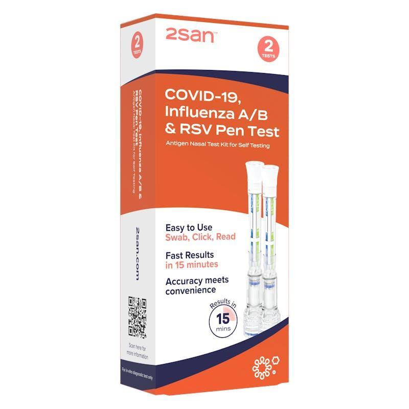 2San Pen COVID-19, Flu A/B, RSV Rapid Antigen Test 2 Pack