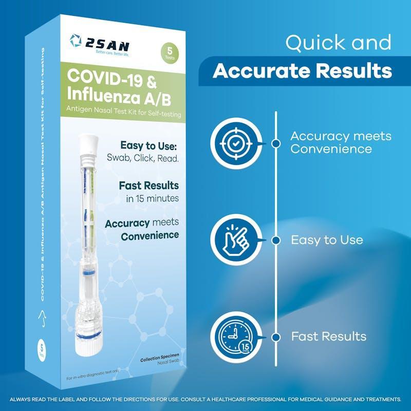 2San Covid-19 & Influenza A/B Pen Test 5 Pack