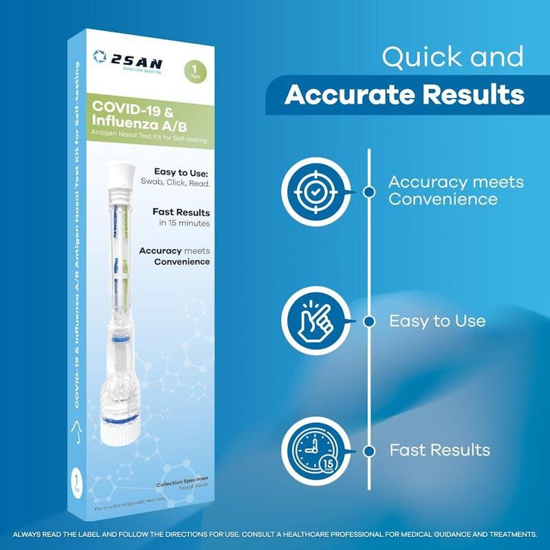 2San Pen COVID-19 & Flu A/B Rapid Antigen Test 1 Pack