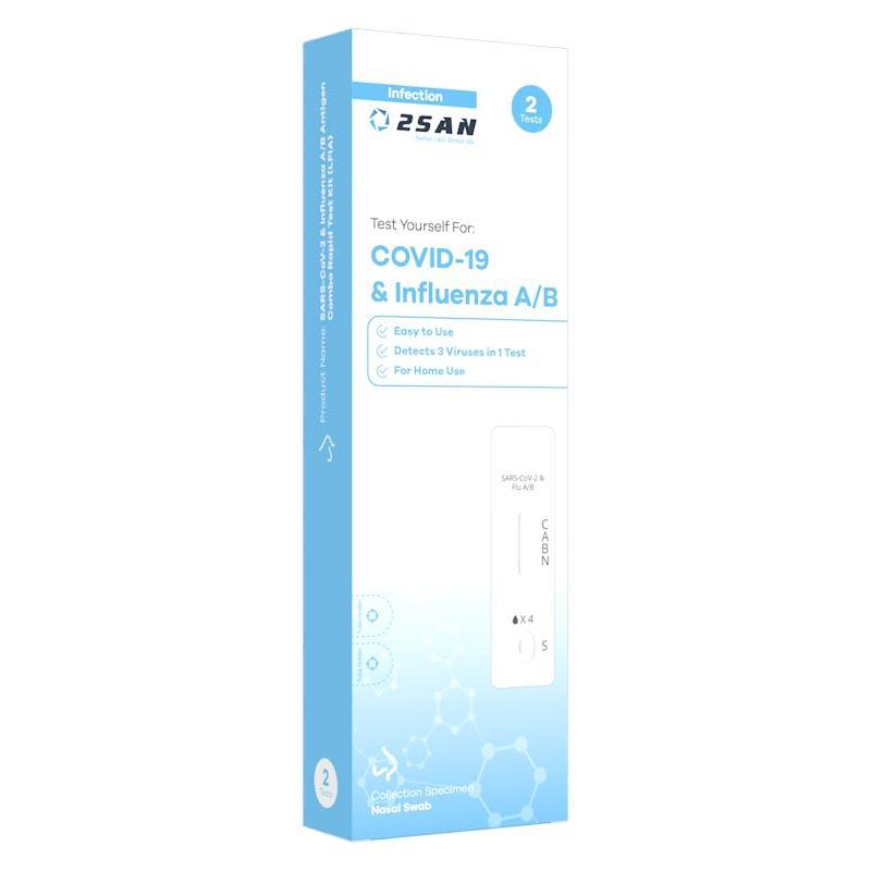 2San COVID-19 and Flu A/B Rapid Test Kit 2 Pack