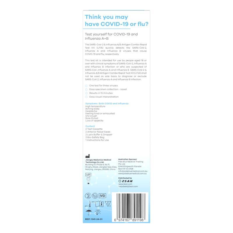 2San COVID-19 and Flu A/B Rapid Test Kit 2 Pack