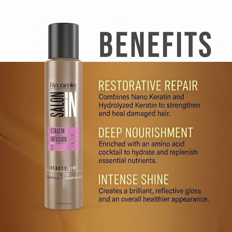 Recamier Professional Salon In Keratin Infusion Beauty Line 12 Benefits in 1 260ml