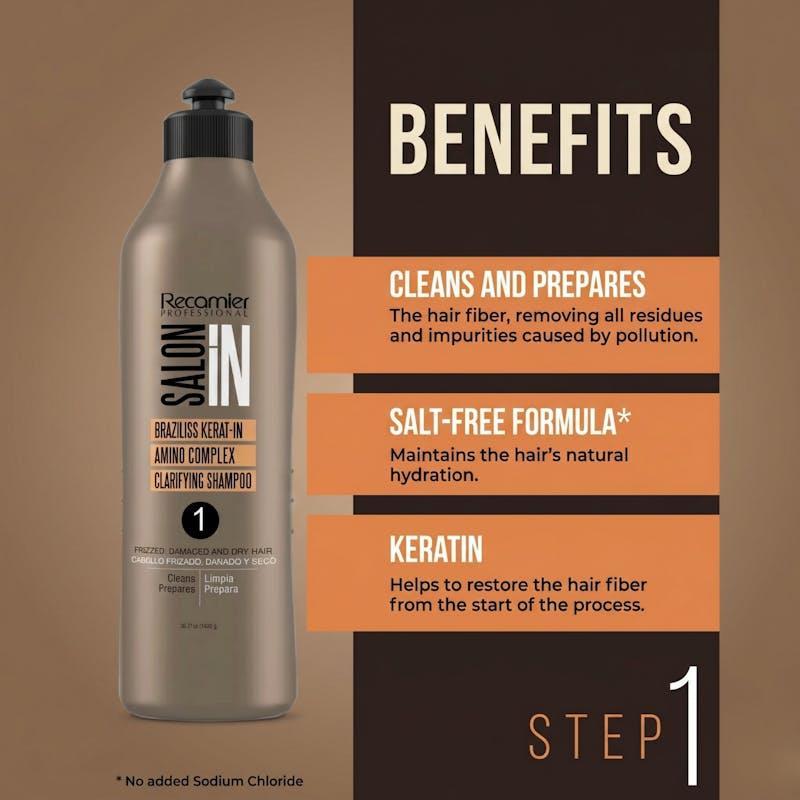 Recamier Premium Pure Keratin Clarifying Shampoo Smoothing Straightening (Step 1) 1L