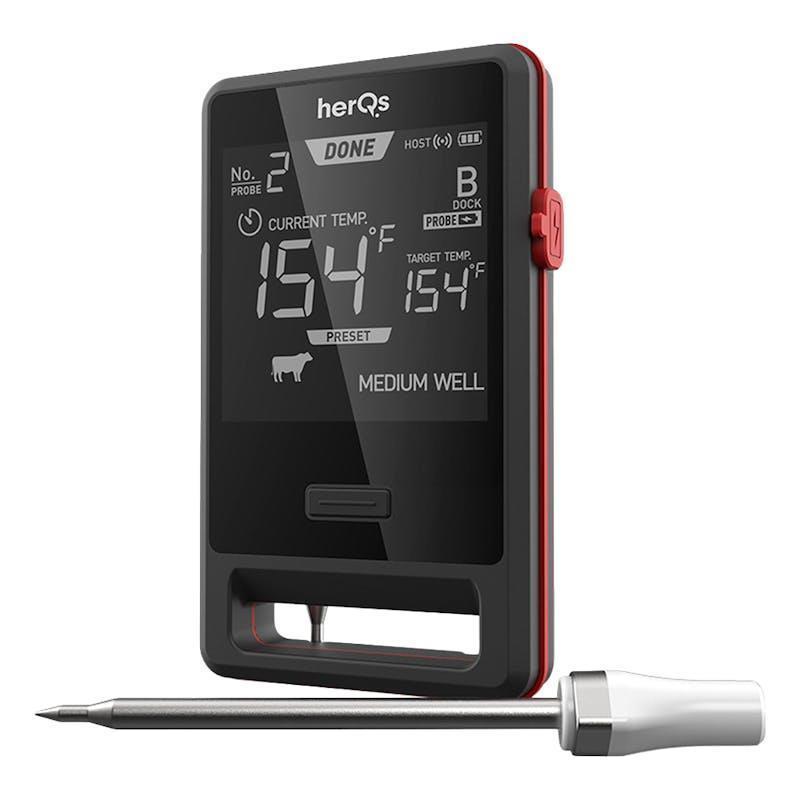 herQs Pin Pro – Dual Wireless Rechargeable Smart Meat Thermometer 1Unit