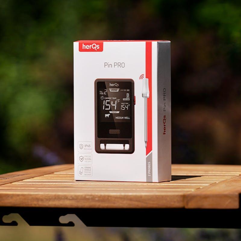 herQs Pin Pro – Dual Wireless Rechargeable Smart Meat Thermometer 1Unit