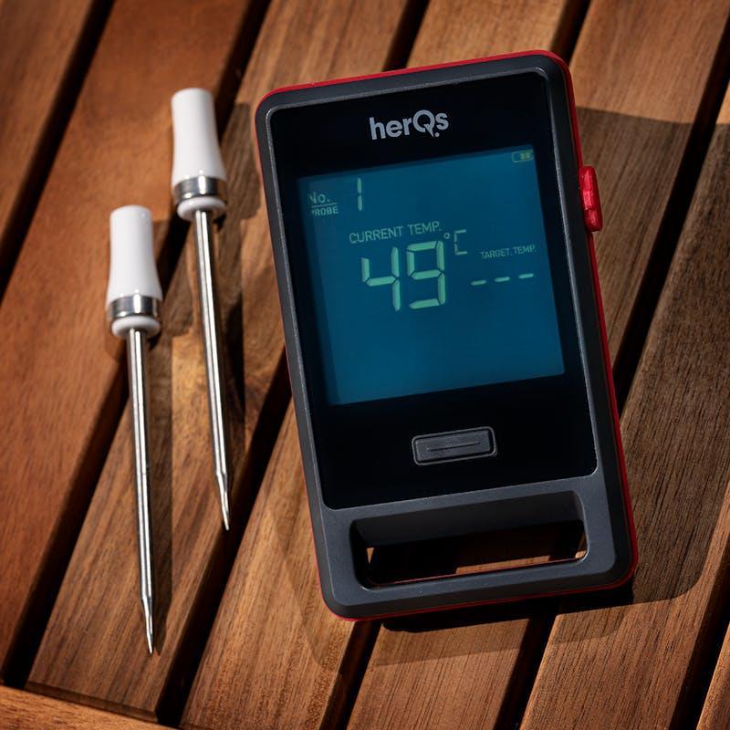 herQs Pin Pro – Dual Wireless Rechargeable Smart Meat Thermometer 1Unit