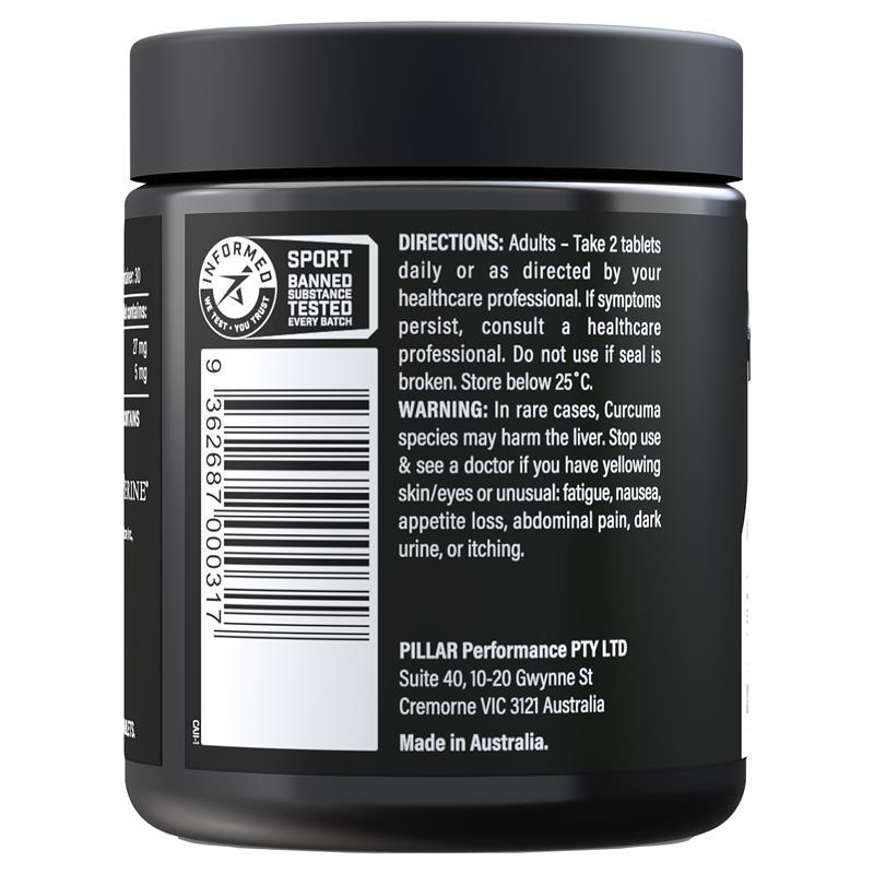 PILLAR Performance Curcumin Advanced+ Joint & Inflammation 60 Tablets