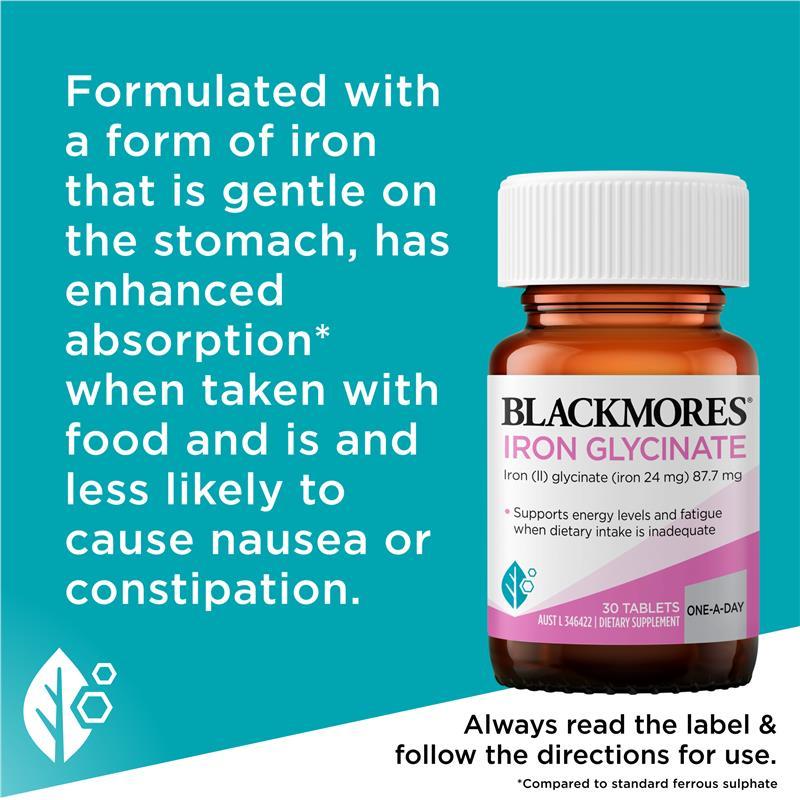 Blackmores Iron Glycinate 30 Tablets