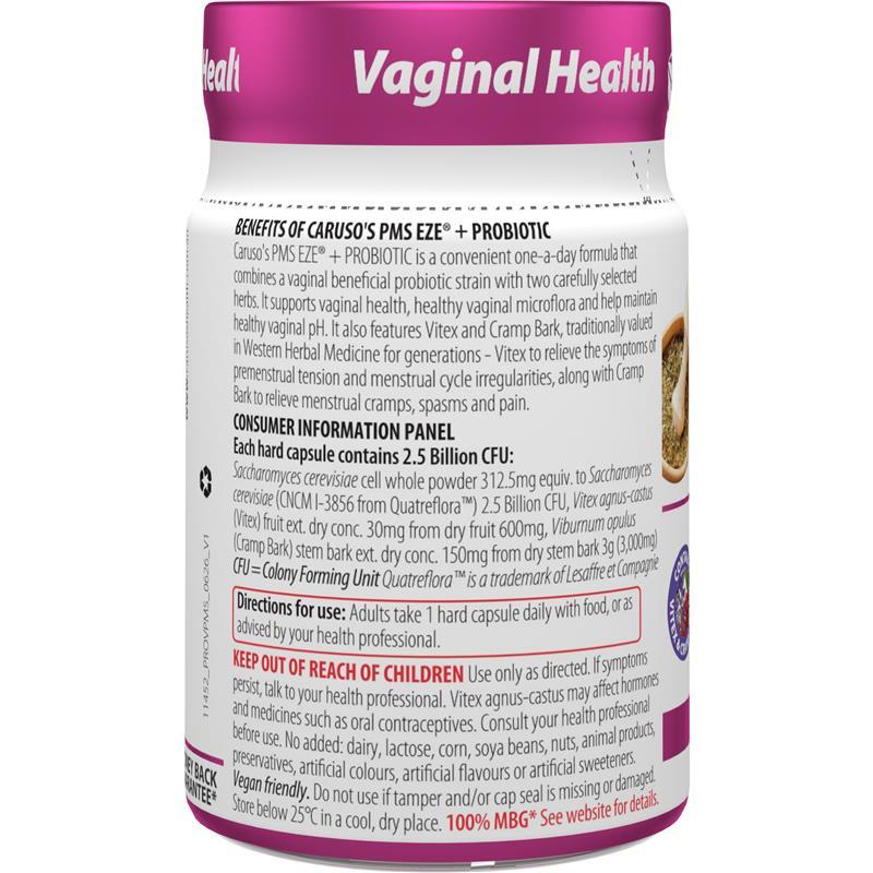 Carusos Probiotic PMS Eze 30 Capsules