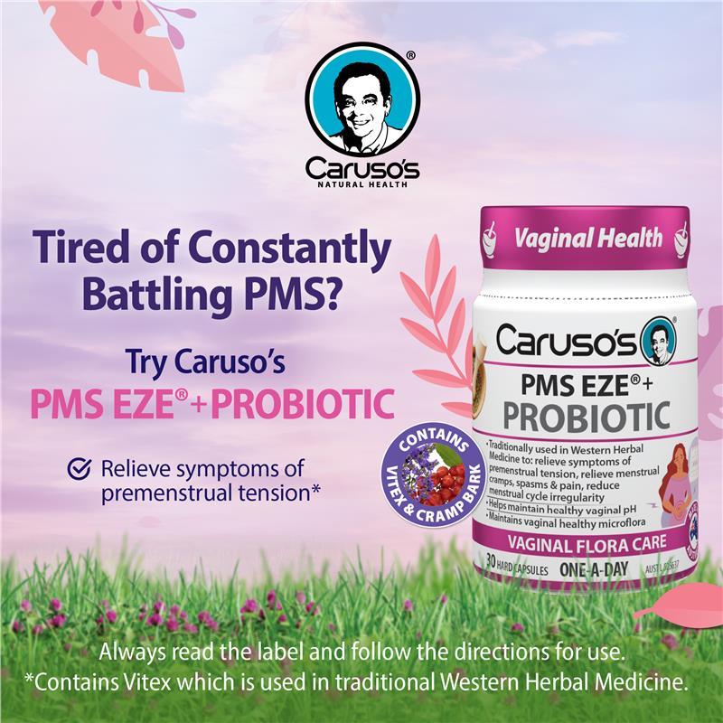 Carusos Probiotic PMS Eze 30 Capsules