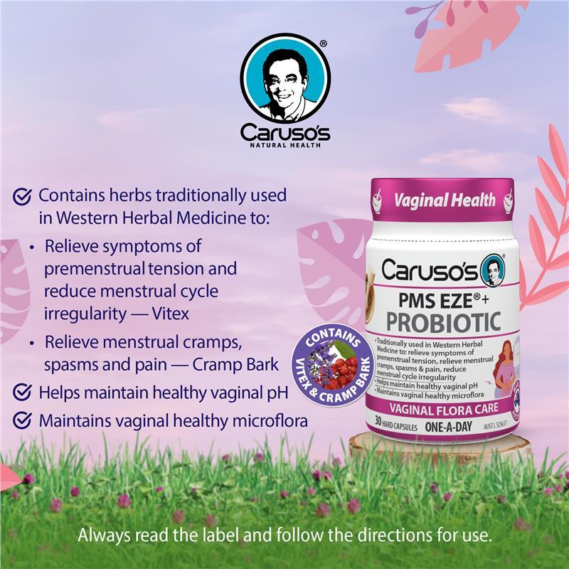 Carusos Probiotic PMS Eze 30 Capsules