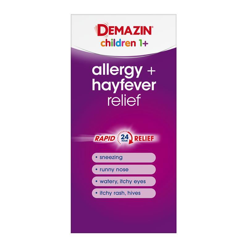 Demazin Kids Allergy + Hayfever Relief Peach 100ml