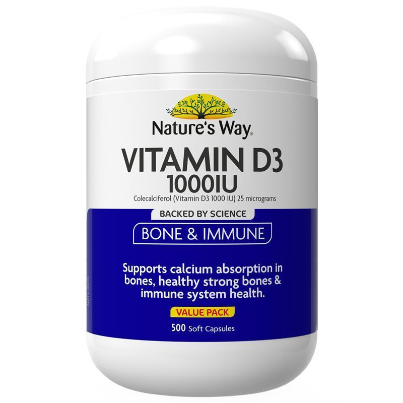 Nature's Way Vitamin D 1000iu 500 Capsules