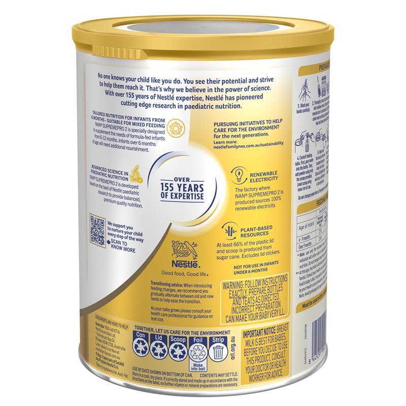 Nestle NAN SUPREMEpro 2 Premium Follow-On Infant Formula 6-12 Months 800g